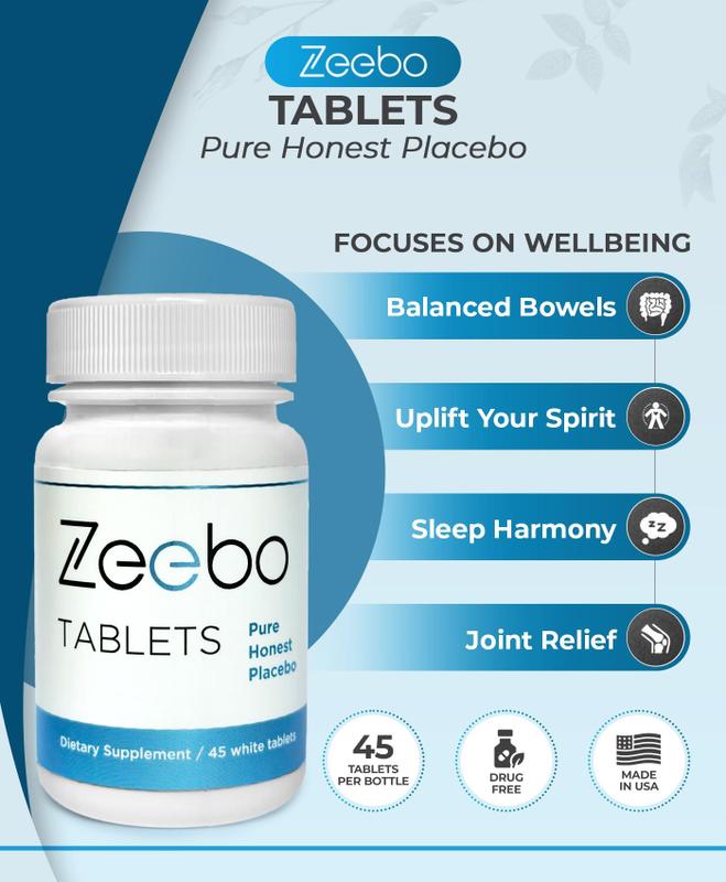 Placebos Zeebo Pure Honest 250mg - Comprimidos Brancos e Redondos